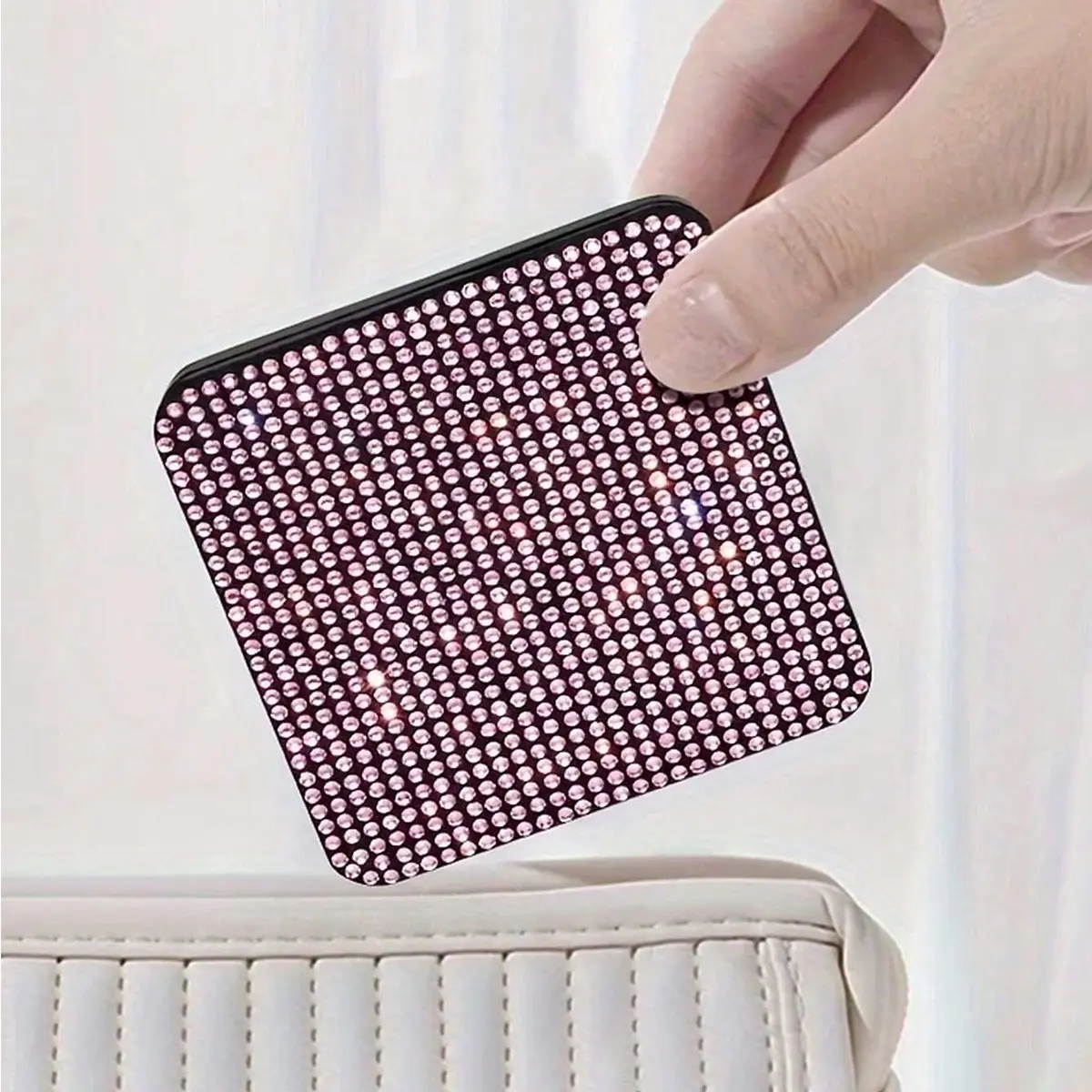 Diamond Double-Sided Foldable Lipstick Mirror - Square Pocket Mirror for On-the-Go Touch-Ups, Portable Folding Mirror, Portable Compact Mirror for Purses, Travel Makeup Mirror, Multi-Color Diamond Options, Affordable Makeup Tool, Christmas Gift for Women