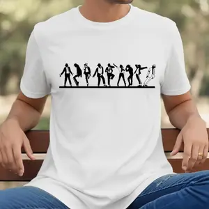 Michael Jackson Dance Evolution Shirt, MJ Silhouette Tee, King of Pop Shirt, Music Lover Gift, Retro Dance Graphic Tee, Unisex T-Shirt 56Y