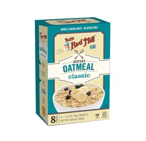 Bob's Red Mill Instant Oatmeal Packets, Classic, 8 Packets Total (1 Box/8 Packets per Box), Non-GMO, Gluten Free, 100% Whole Grain