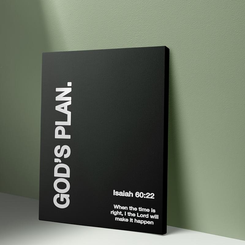 God's Plan Isaiah 60:22 Scripture Black & White Religious Wall Art Ready-to-Hang Inspirational Decor for Home Office Prayer Room Christian Gift Idea Religious Home Decor Simple Elegant Frame 2D Flat Ornaments Framed