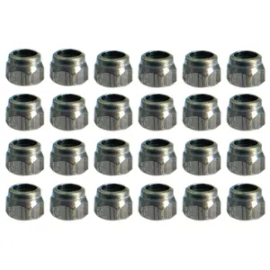 24PK Maker Series Professional Nylon Insert Fingerboard Lock Nuts (Stainless Steel)