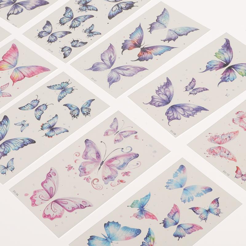 VOCOSTE Personalized Fake Temporary Tatto Butterfly Temporary Tatto Assorted Color 1 Set