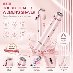 Pink Electric Shaver for Women 2 in 1 Rechargeable Waterproof Bikini Trimmerepilatorepilatorepilatorepilator#epilator#razor#safety razor set 2-in-1 body