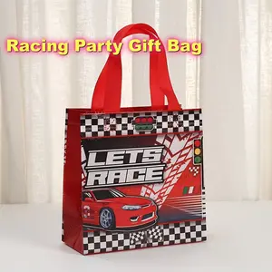 16pcs/32pcs Racing Party Gift Bags, Truck and Off-Road Print, Non-Woven Fabric, 7.87*7.87*3.54 Inches, Perfect for Gifts