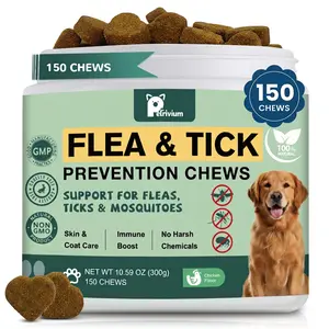150ct-Dog Flea & Tick Support Soft Chews - Natural Oral Supplement - Suitable for All Breeds & Sizes-Chicken Flavor#Summervibes#petlovers tiktokshopspringglowup