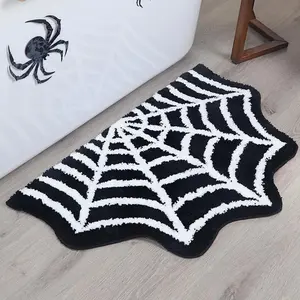 Web Bath Mat - Rug Bathroom Decor Gothic Home Witchy Goth Room Rugs Bedroom Kitchen Whimsigoth Oddities And Curiosities Spooky Gifts Scary Decorations Webs