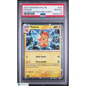 2023 POKEMON PAL EN-PALDEA EVOLVED PALDEA ADVENTURE CHEST #075 PAWMO PSA 10