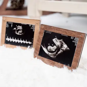 Ultrasound Photo Frame: Baby Sonogram Keepsake Wood 3x4 inch opening