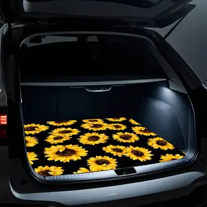 Durable All-Weather Car Trunk Mat, Floor Mats for Car, with Bright Sunflower Print, Non-Slip Easy Clean Polyester, Perfect Christmas Gift for Car Owners