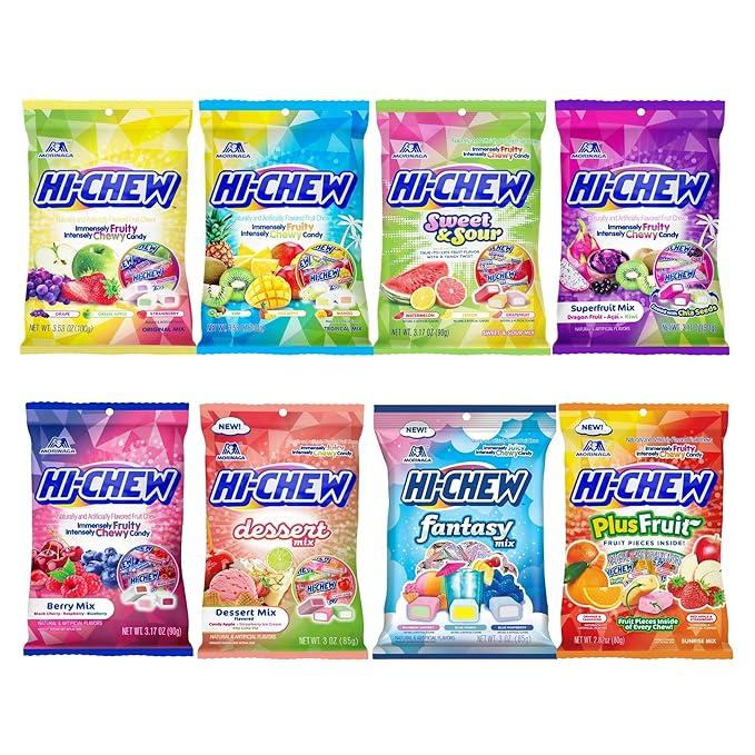 HI-CHEW Variety Mix, Pack of 8 Bags - 22 Flavors Including Dessert Mix - Unique Fun Soft & Chewy Candy - Immensely Juicy Fruity Candy Flavors