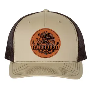 Guerrero Mexico Eagle Leather Patch Style Hat Trucker Hat Baseball Cap Mexican Hat