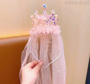 Girls Princess Birthday Party Hat, Elegant Happy Birthday Decorative Headwear, Sweet Stylish Photo Shooting Props, Create Warm Ceremony Atmosphere, Ideal For Birthday Scene Layout, Soft Comfortable To Wear, Lovely Party Accessory For Kids Birthday