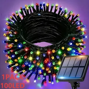 Outdoor Solar Powered LED String Lights, 39 Feet 100 Leds, Ip65 Waterproof Fairy Lights, Garden Patio Christmas Decorations, Holiday Office Bedroom Hotel Party Restaurant