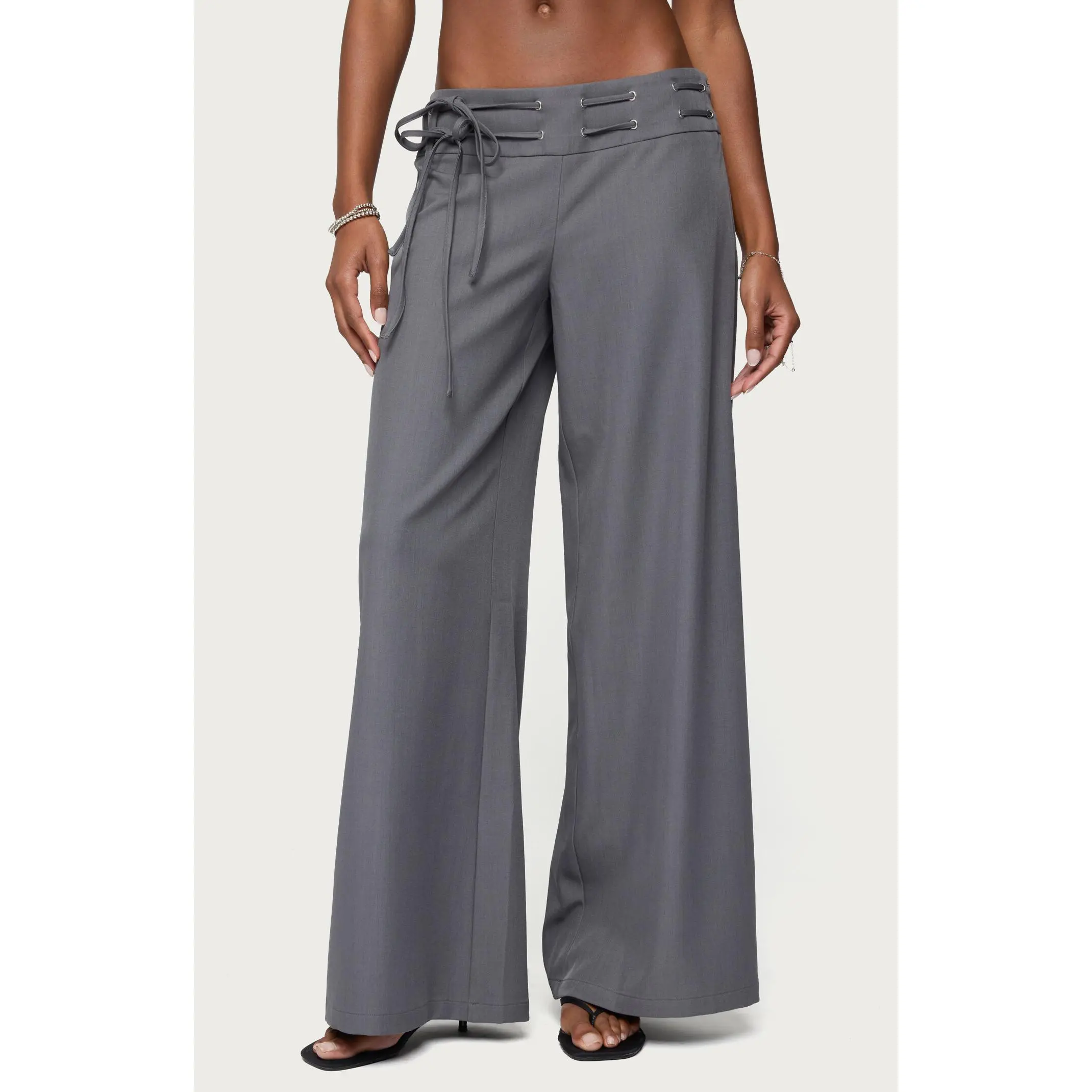 Edikted Women's Willard Baggy Lace Up Belt Pants