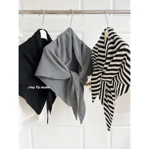 100% Wool British Triangle Scarf Luxe Versatile Super Cozy Winter Comfortable Gentle Sweet Korean Style Scarf for Women