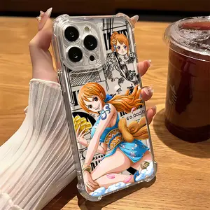 Hot Anime O-One Pieces Nami Cute Protective Phone Case Suitable for iPhone 17 16e 16 15 14 13 12 11 Mini Pro Max Air X XR XSMAX 8 7 Plus Anti Fall Transparent Soft Back Cover