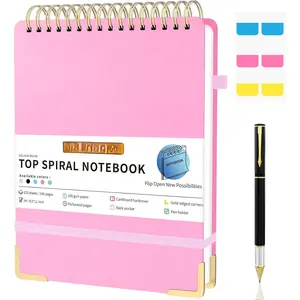 Top Spiral Notebook, A4 Hardcover Top Bound Steno Pads, 240 Pages 100gsm College Ruled Left Handed Notebook Journal for Work, School, Meeting Writing - , 8.5" x 11"