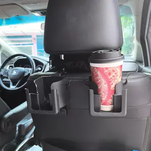 Multifunctional Car Seat Back Storage Rack with Cup Holder, Phone Stand, Hooks, Fits Most Cars, Space Saving Design, Durable Structure, Backseat Organizer