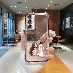 Suitable for [Galaxy S23 Fe] Women's high-end phone case，The latest four-corner shockproof phone case，God will bless you and bring you good luck.YM99