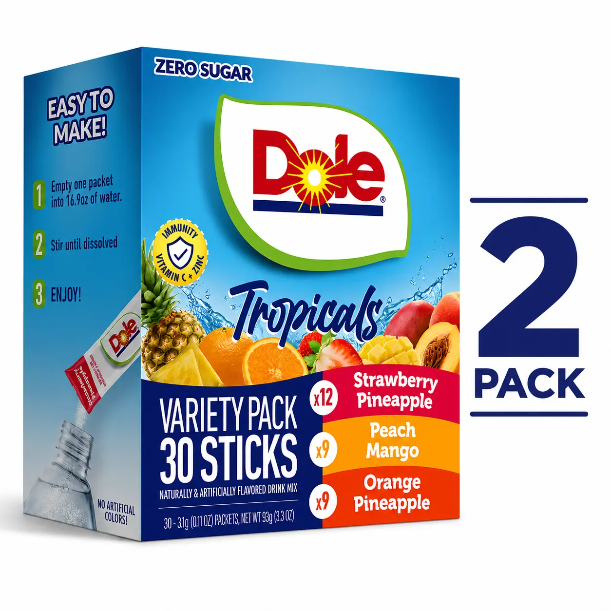 Dole Powder Drink Mix Variety Pack, Sugar-Free, 30 Ct