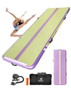 AISUNSS Inflatable Air Gymnastics Mat Training Mats with Air Pump 4/8 inches Thickness Gymnastics Tracks for Home Use/Tumble/Gym/Training/Cheerleading/Yoga/Beach/Park/Water