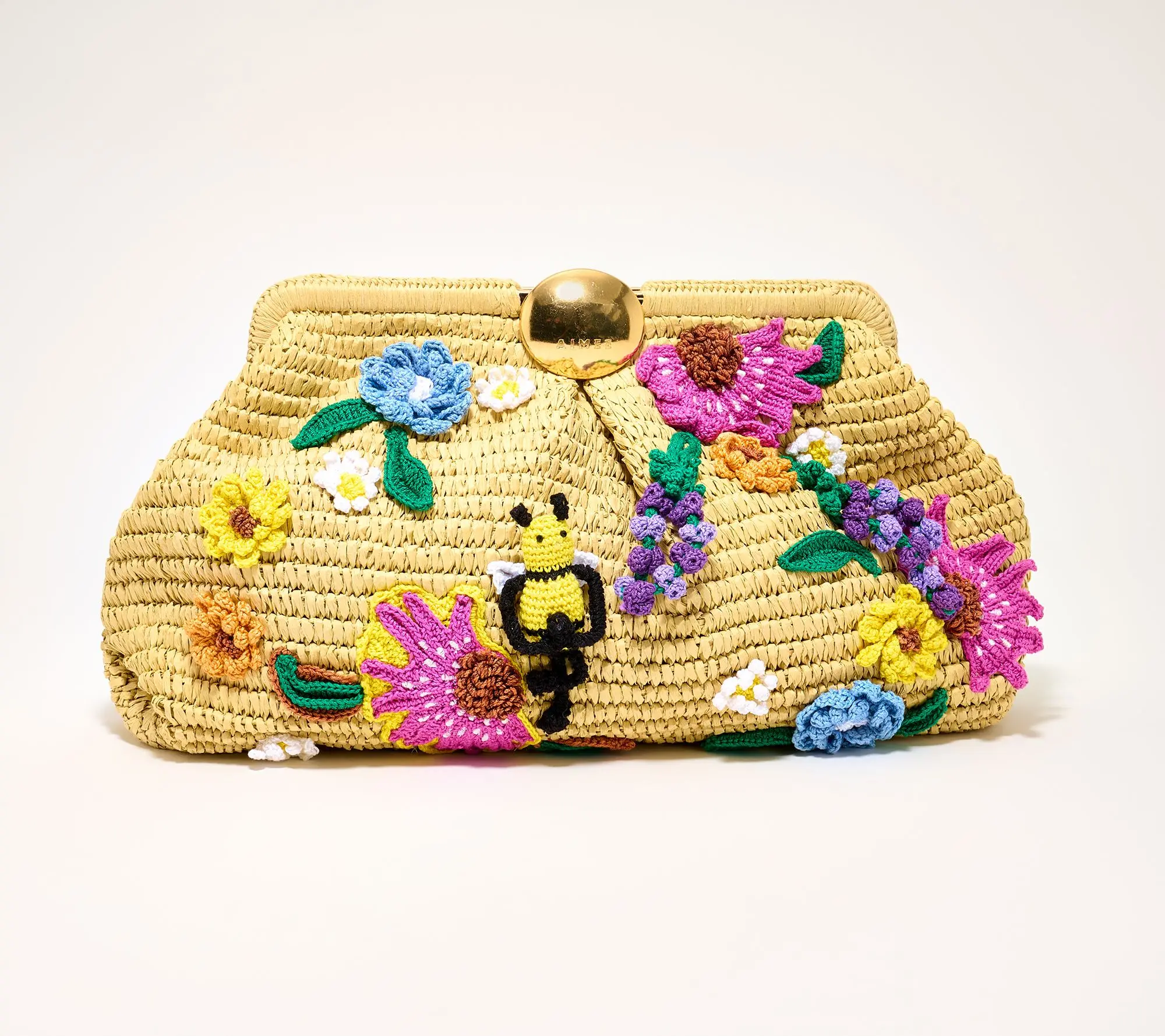 Aimee Kestenberg Oversized Embroidered Raffia Clutch Aimee Kestenberg Oversized Embroidered Raffia Clutch