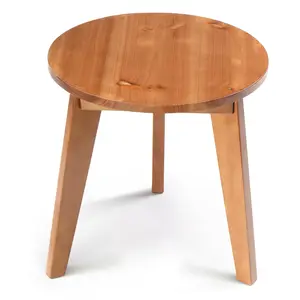summervibes 15.7in Outdoor Wood Side Table, Small Round Patio Coffee Table, Weather Resistant End Table for Indoor Outdoor Balcony Lawn Pool, Teak Finish