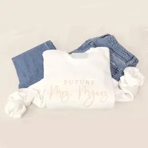 Future Mrs Personalized Embroidered Sweatshirt, Custom Future Mrs Hoodie, Bride to Be, Gift for Her, Engagement Gift, Mrs. Crew Neck Sweater