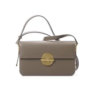 All-match fashionable moon treasure box square bag for ladies, which can be carried on the shoulder or slung across the body. Leather Textured Handbag Leather Handbags