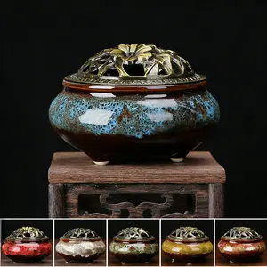 Ceramic Incense Burner, Fragrance Incense, Home Buddha Tools, Sandalwood Aromatherapy, Ice Cracked Kiln Change New Oriental Style, Yoga Meditation Decor Gift, Aroma Diffuser