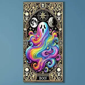 5D DIY Full Drill Round Diamond Painting - Diamond Art Kit Rainbow Ghost, Star Moon, Skull Mosaic, Canvas - DIY Decorative Painting, Home Wall Decor, perfect for Valentine's Day, Independence Day, birthdays and anniversary gifts.