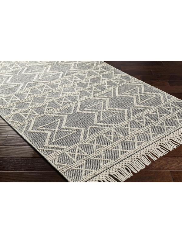 Livabliss Hemingway HMG2307-3RD 3 x 3 ft. Hand-Woven No-Pile Wool Blend Flat Weave Round Rug - Ivory & Black, Classic, Durable, Fringe Edge, Cottage Look, High-Traffic Equestrian Outdoor Decor Piece