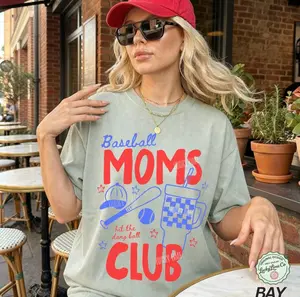 Baseball Moms Club Shirt, Baseball Mama Tshirt, Sports Mama Shirt, Trendy Game Day Tee, Hand Drawn Doodle Sports Tshirt, Gift for Mom