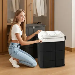 Foldable Closet Storage Box, 1pc Space-Saving Organizer, Ideal for Wardrobe Organization, Durable Plastic Material