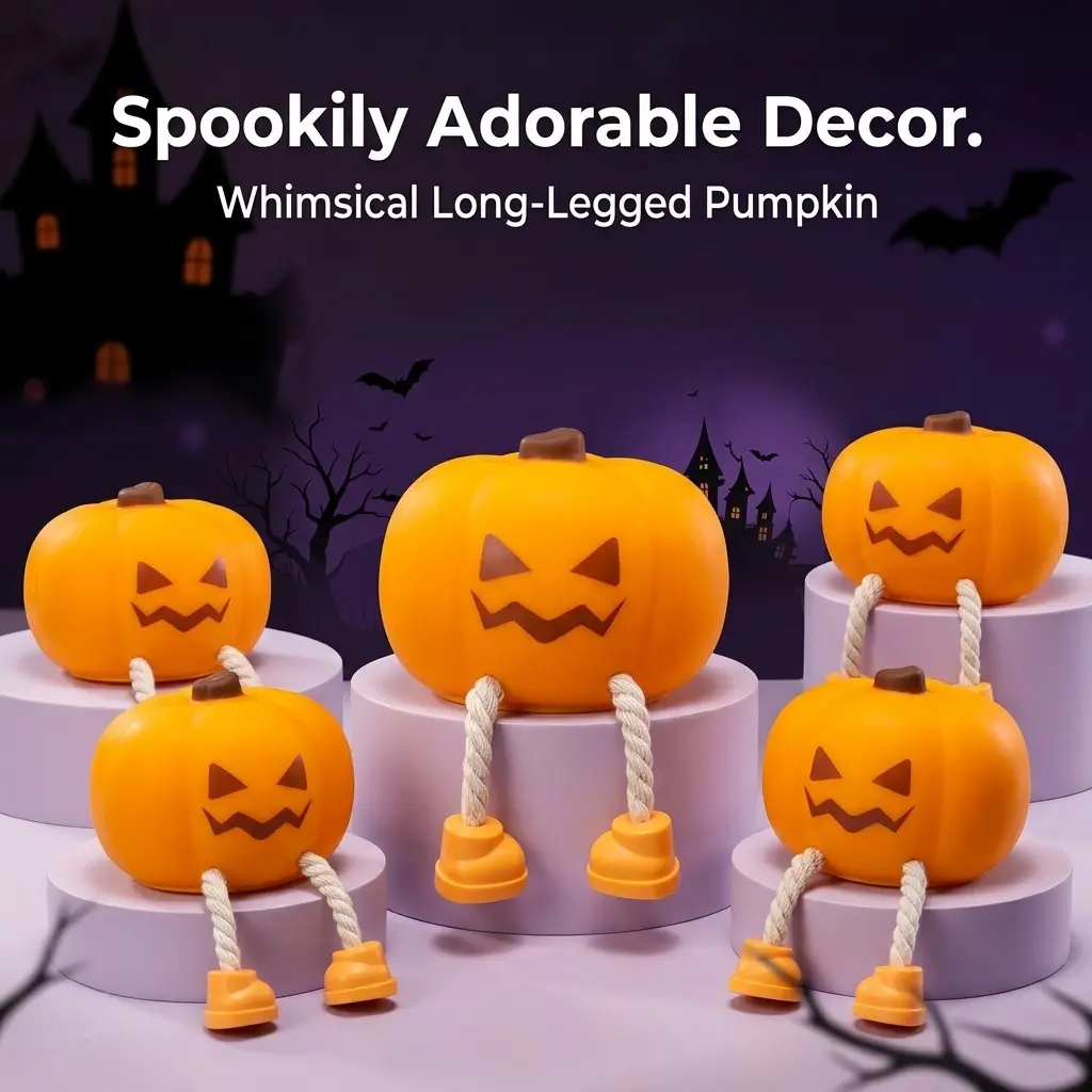 Cute Halloween Pumpkin LED Lantern - Rechargeable Silicone Touch Atmosphere Night Light, 3-Level Dimming, USB-Powered, Room Ornaments, Ambient Decor Lighting, Decoration Lamp, Soft Nursery Lighting