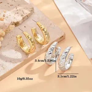 Earrings Geometric Irregular Metallic Color Earrings for Women 2026 Minimalist Style Personality Earrings Trendy Jewelry Gift