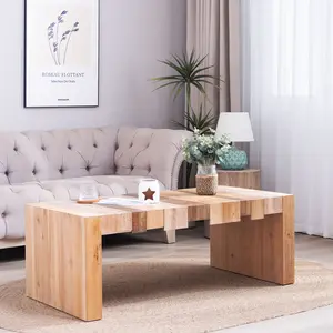 48.2" Rectangular Center Table for Living Room – Stylish rectangular coffee table blends rustic charm with modern design, perfect for farmhouse, industrial, and minimalist