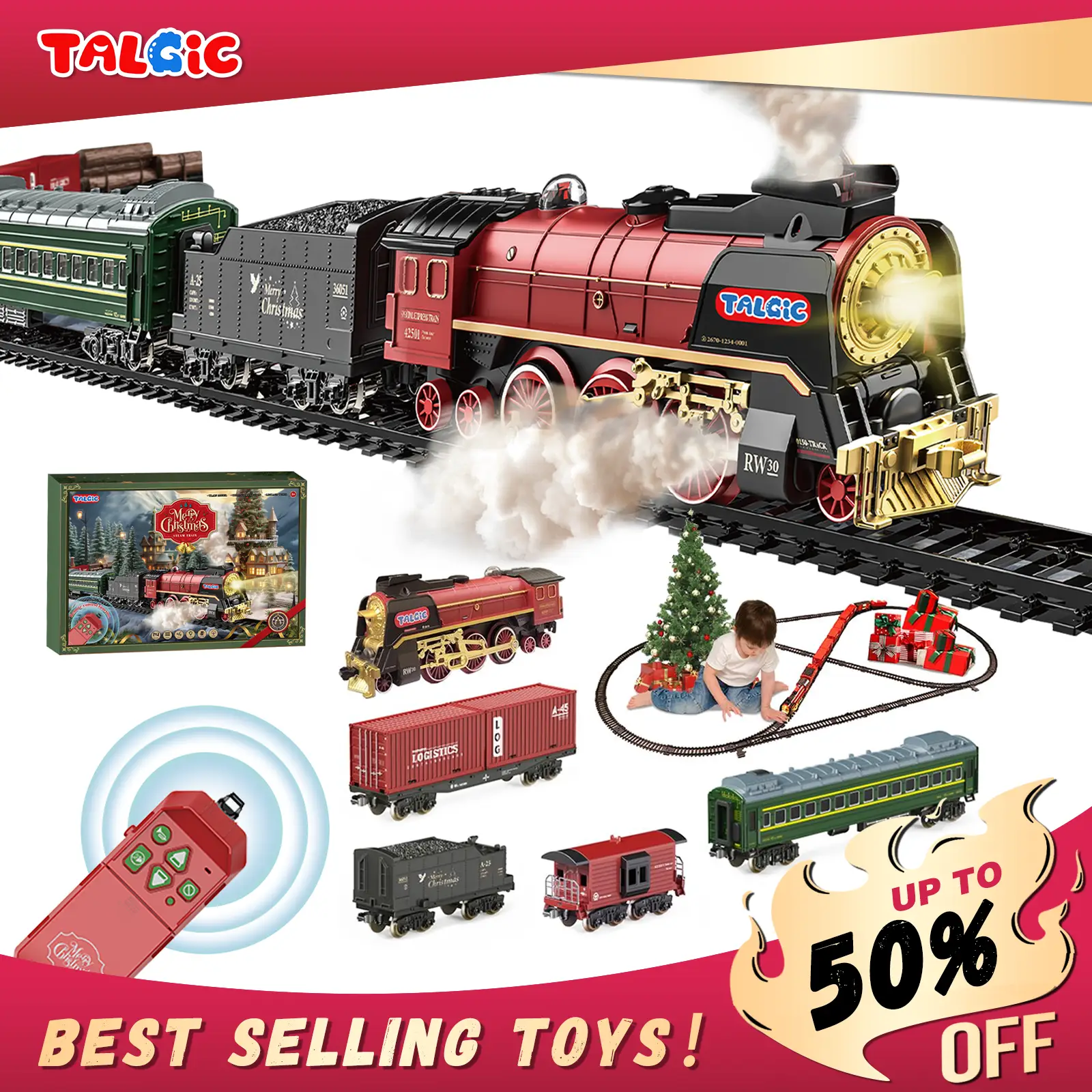 Talent Christmas Remote Control Train, best gift for Christmas