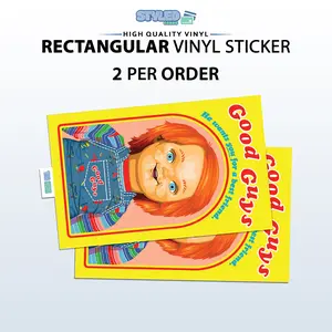 funny chucky rectangle vinyl sticker made with high quality vinyl funny chucky rectangle vinyl sticker made with high quality vinyl