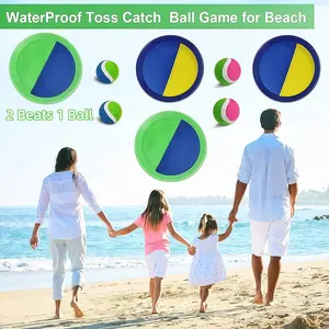 Double Throw Catch Ball Set with 2 Paddles and 1 Ball, Outdoor Game for Family Parties, Beach Backyard, Kids and Adults, Holiday Gift
