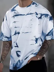 Men's 3D Digital Print T-Shirt, Casual Round Neck Short Sleeve, Breathable Polyester Fiber, Perfect Summer Choice, Streetwear