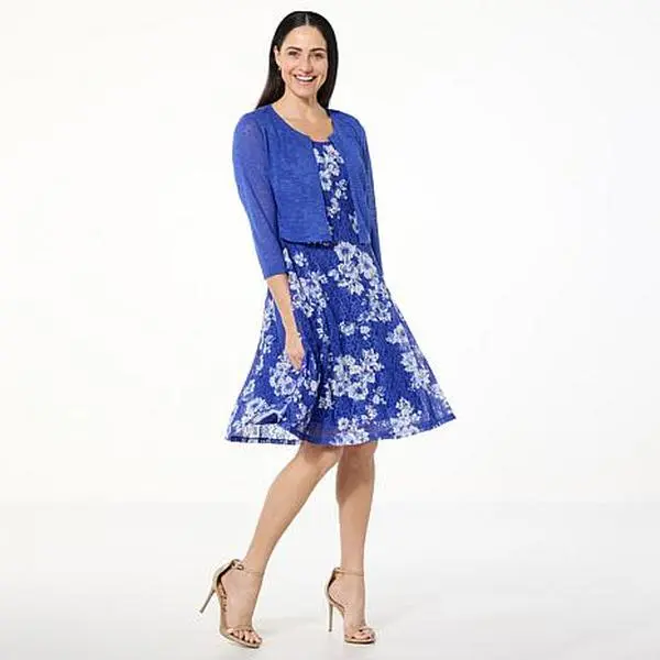 Nina Leonard 2-piece Dress and Bolero Set