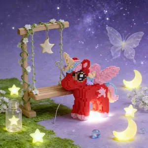 Unicorn Horse 3D Puzzle Building Blocks Decoration, Bookshelf Home Office Cabinet Decor, Party Living Room TV Stand Display Gift