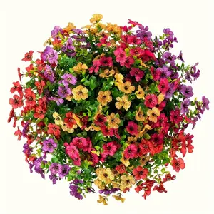 AnYa (8/16/24pcs/set) Artificial  Flowers -, UV Resistant Colorful Fake Flower, Decorative Bouquet for Home, Garden, Party & Wedding Decor, Artificial Flowers Bouquet
