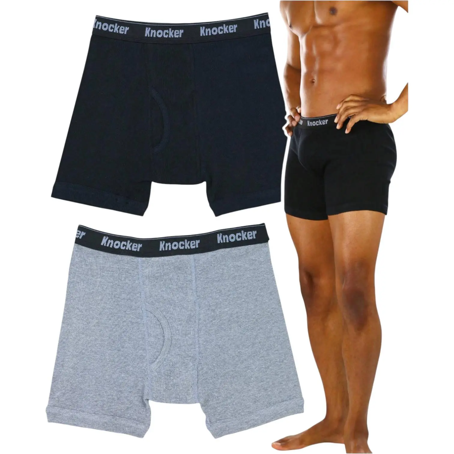 ToBeInStyle Men's 100% Cotton Thick Waistband Boxer Briefs Daily Casual Underwear Plaid