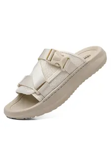 Men Polyester Fiber Beach Sandals  Breathable Lightweight Comfortable Non Slip Wear-Resistant Outdoor Beach Sandals