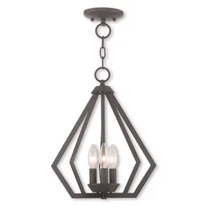 3 Light Bronze Mini Chandelier/Ceiling Light fixture with Steel base material