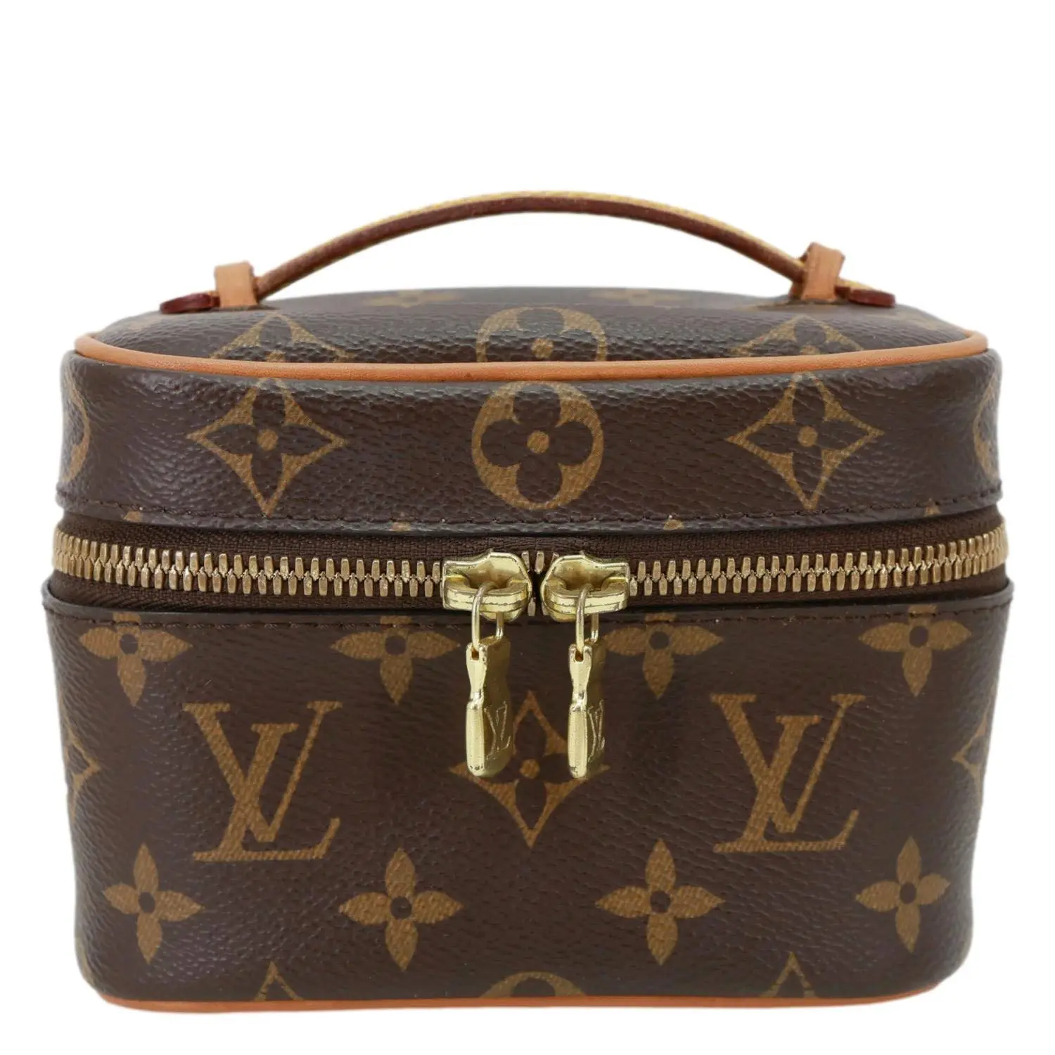 Pre-owned Louis Vuitton Canvas Clutches & Wristlets Nice Nano Monogram Toiletry Pouch Brown