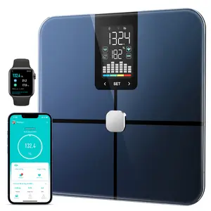 Tychesy Smart 4-Electrode Body Fat Scale with Large VA Color Display - High-Precision Bluetooth Digital Weight Scale with Smart App & Watch Sync for Body Composition Tracking