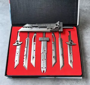 Final Fantasy Cloud Strife 7-in-1 Fusion Buster Sword Full Set Metal Replica - Advent Children Composite Ultimate Weapon Collectible Model Kit for Fans, Desk Display & Cosplay anime enthusiast men accessories